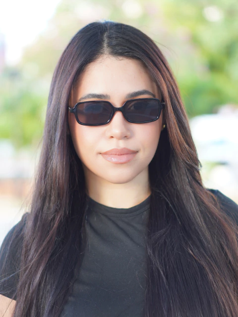 Óculos de Sol Retangular Lorena | Brasil - Preto - comprar online