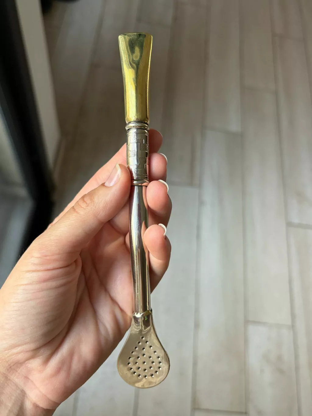 BOMBILLON RECTO ALPACA Y BRONCE