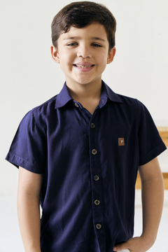 camisa classic infantil marinho