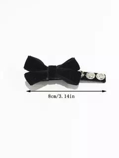 Imagem do kit 2 duas presilhas Vintage Elegante de Cabelo de Veludo Feminino com Strass e Laço
