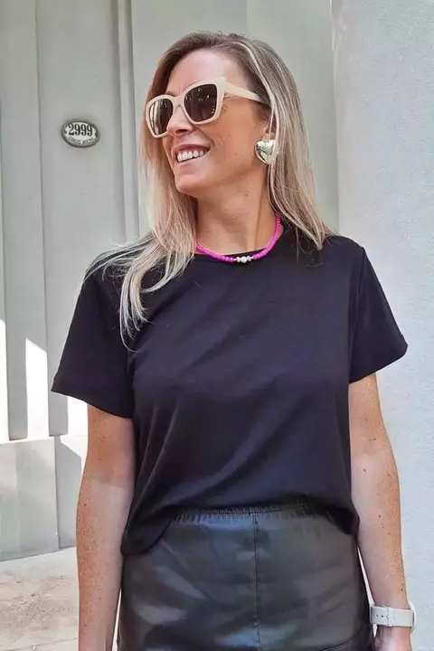 Remera básica de morley - Negro - FALLA - comprar online