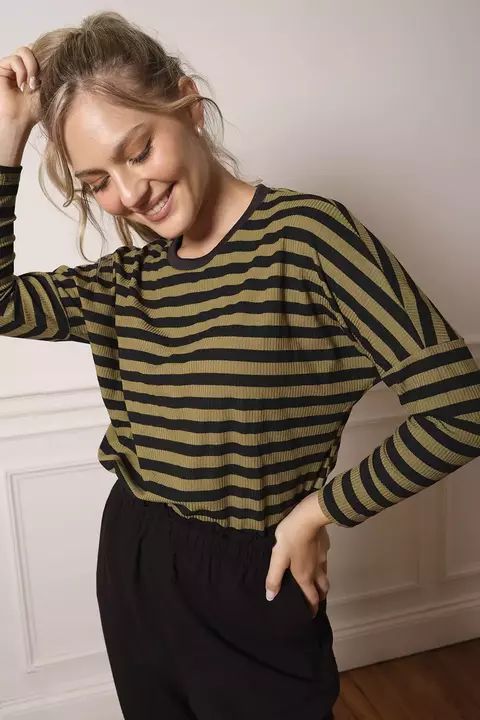 Remera ML rayada - verde - FALLA - comprar online
