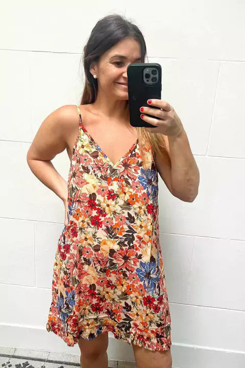 Vestido euforia - flor coral - comprar online