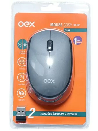 Mouse Wireless+Bluetooth Cosy Duo MS602 Cinza OEX