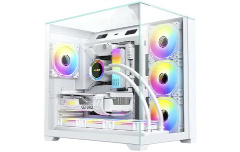 Gabinete Gamer Aquario MEGA SHARK Branco K-Mex