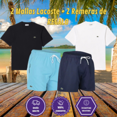 Oferta Verano ! 2 REMERAS LACOSTE + 2 MALLAS LACOSTE DE REGALO !