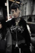 STRASS ZIP HOODIE EXXOTIC [BLACK]
