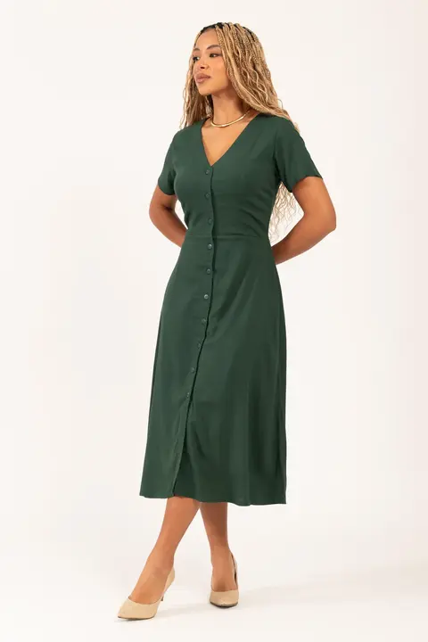 Vestido Midi de Manga Cecília