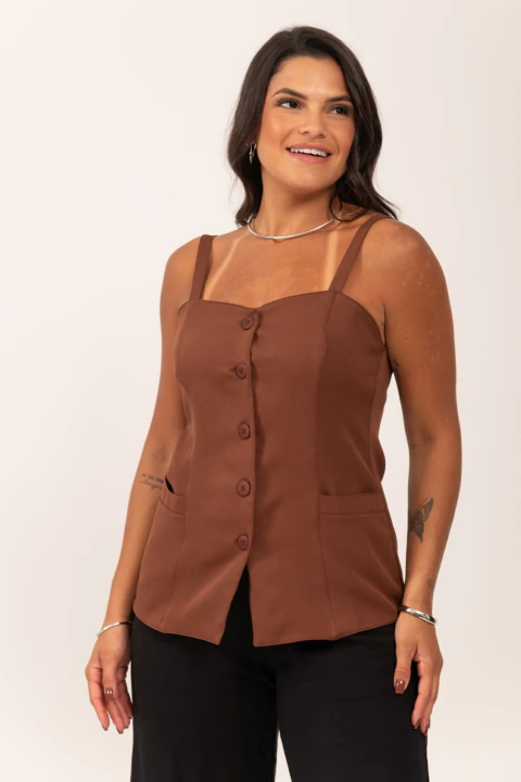 Blusa Alfaiataria de Alça Ieda