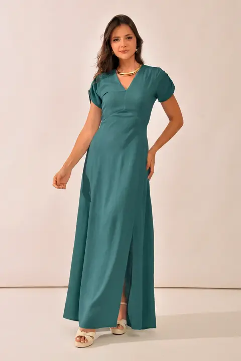 Vestido Longo de Manga Daniela