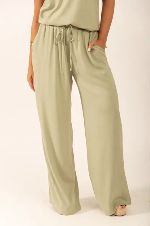 Calça Pantalona com Elástico Samira