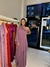 Vestido com aplicações de flores- Lilás - comprar online