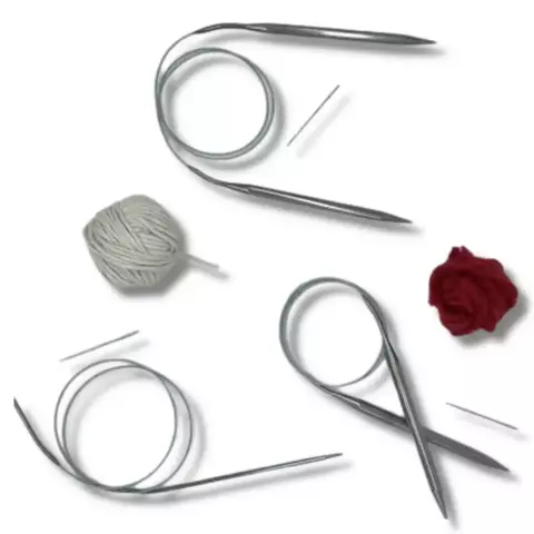Aguja Circular Larga Metal - comprar online