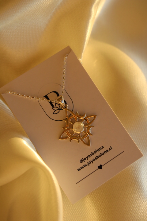 Collar nudo de brujas piedra luna big