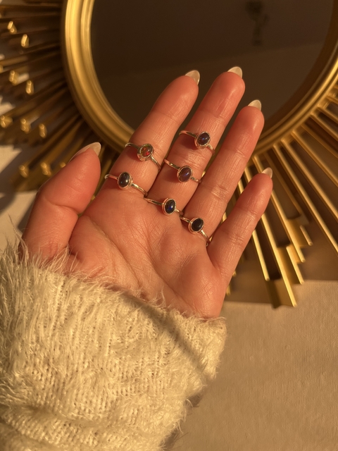 Anillo ópalo etíope negro