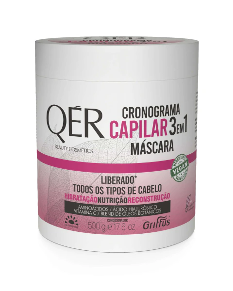 Máscara Capilar Cronograma 3 em 1 QÉR 500 g - Griffus