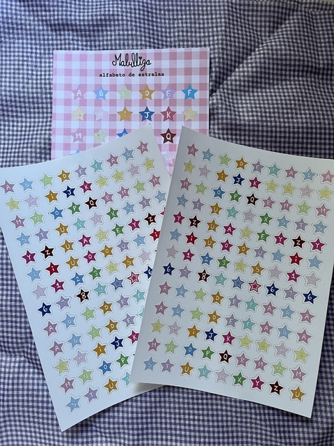 ALFABETO ESTRELINHAS (2 cartelas- 234 letrinhas) - comprar online