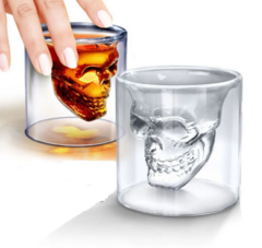 VASO DE VIDRIO DISEÑO CALAVERA GRANDE en internet