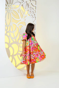 Imagem do Vestido Infantil Médio Estampado Floral Feminino - SAMIRA