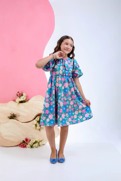 Vestido Crepe Toque Seda Estampado - MANUELA