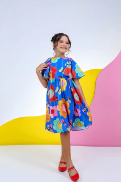Vestido Infantil Médio Estampado Joaninhas - MARIANA