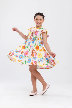 Vestido Canelado Premium Estampa Bonequinhas - CRISTINA - comprar online