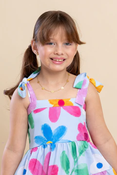 Vestido Infantil Longo Estampado Floral Feminino - LARA - comprar online