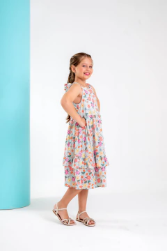 Imagem do Vestido Infantil Médio Estampado Floral Feminino - ALICIA