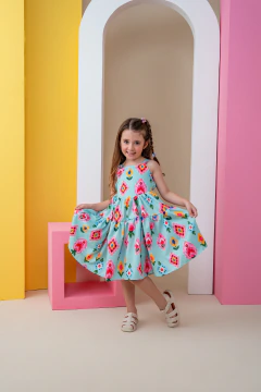 Vestido Crepe Toque Seda Estampado Floral - PATRÍCIA