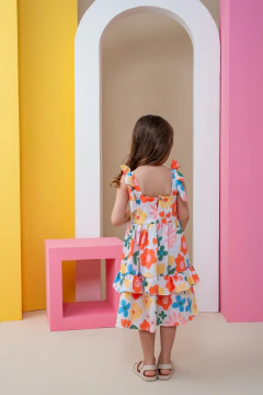 Vestido Longo Crepe Toque Seda (Dua) Estampado Floral Feminino - Lívia na internet