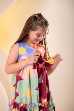 Vestido Médio Crepe Toque Seda (Dua) Estampado Floral Feminino - ELOÁ - loja online