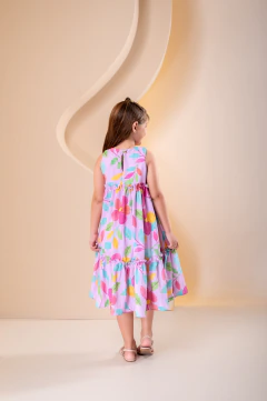 Imagem do Vestido Infantil Médio Estampado Maxi floral Feminino - JOICE