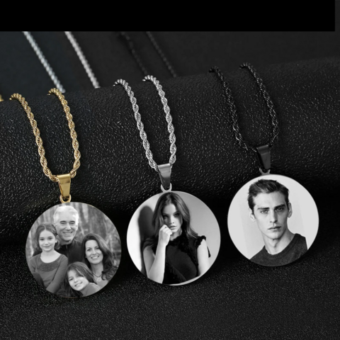 Collar con nombre de foto personalizado - comprar en línea