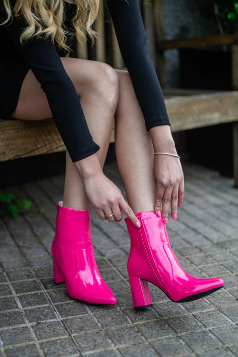 BOTIN CHAROL ROSADO 8 CM - comprar en línea