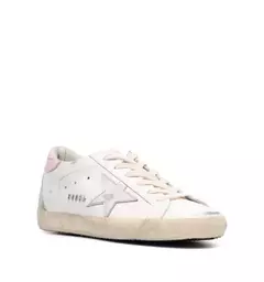 Golden Goose Super-star Blanco Talón Rosa (Parche Estrella Plateado) en internet