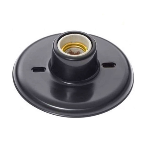 Plafon Plastico E27 Reue Preto