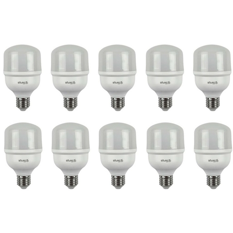 Kit 10 Lampadas LED Bulbo T Galaxy E27 20W 6500K Luz Branca
