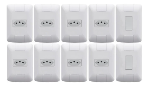 Kit 8 Tomadas E 2 Interruptores Simples Tramontina Aria