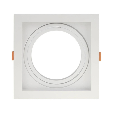 SPOT QUADRADO EMBUTIR RECUADO TASCHIBRA AR111 BRANCO GU10
