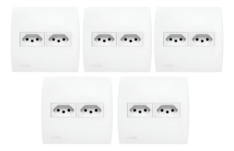 Kit 5 Conjuntos 4x4 Tomada Dupla 20A Soprano Siemens Ilus