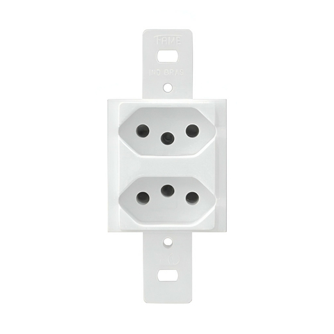 Modulo 2 Tomadas 3 Pinos 10A Fame Blanc