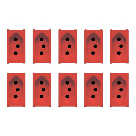 Kit 10 Modulos Tomada 10a Vermelho Soprano Siemens Ilus