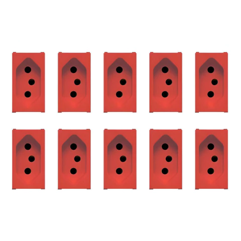 Kit 10 Modulos Tomada 10a Vermelho Soprano Siemens Ilus