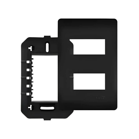 Placa 4X2 2 Modulos Fame Habitat Black Com Suporte