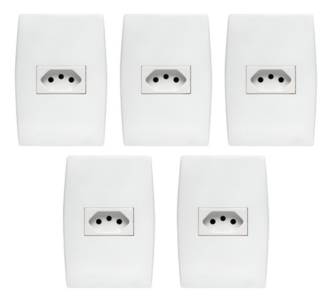 Kit 5 Conjunto Tomada 10A 3 Pinos Soprano Siemens Ilus