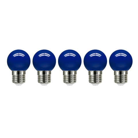 Kit 5 Lampadas LED Bolinha Decorativa Galaxy G45 3W Azul