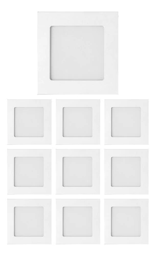 Kit 10 Painel Led Quadrado De Embutir Ld 6w Bivolt 3000k