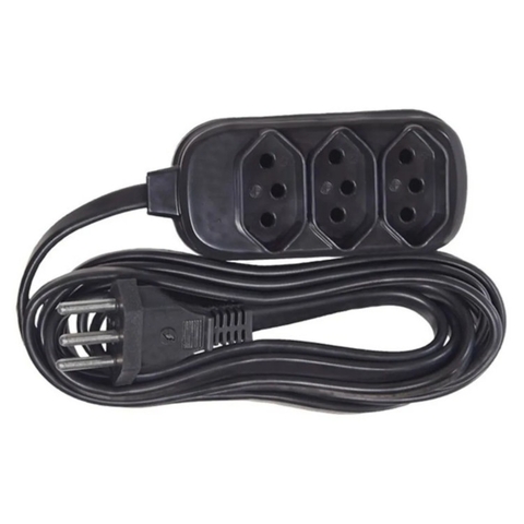 Extensao 3 Tomadas Elite 5 Metros Preto