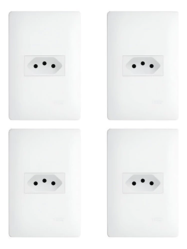 Kit 4 Conjunto Tomada 10A 3 Pinos Fame Habitat