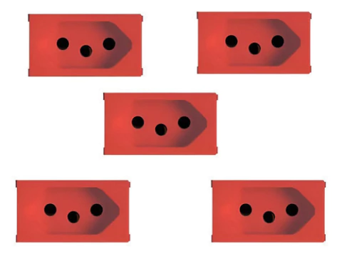 Kit 5 Modulos Tomada 20a Vermelho Soprano Siemens Ilus